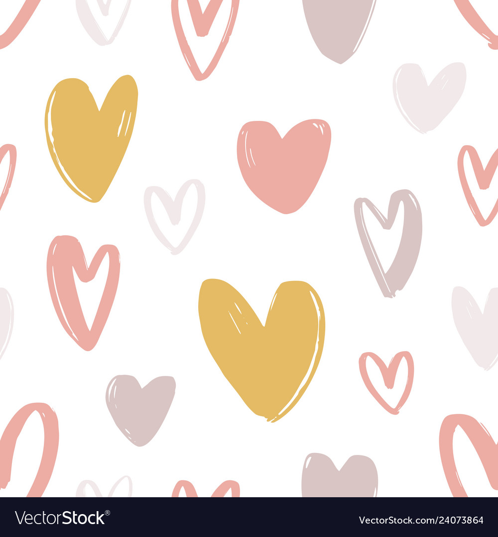 Romantic seamless pattern with cute stylized hand Vector Image