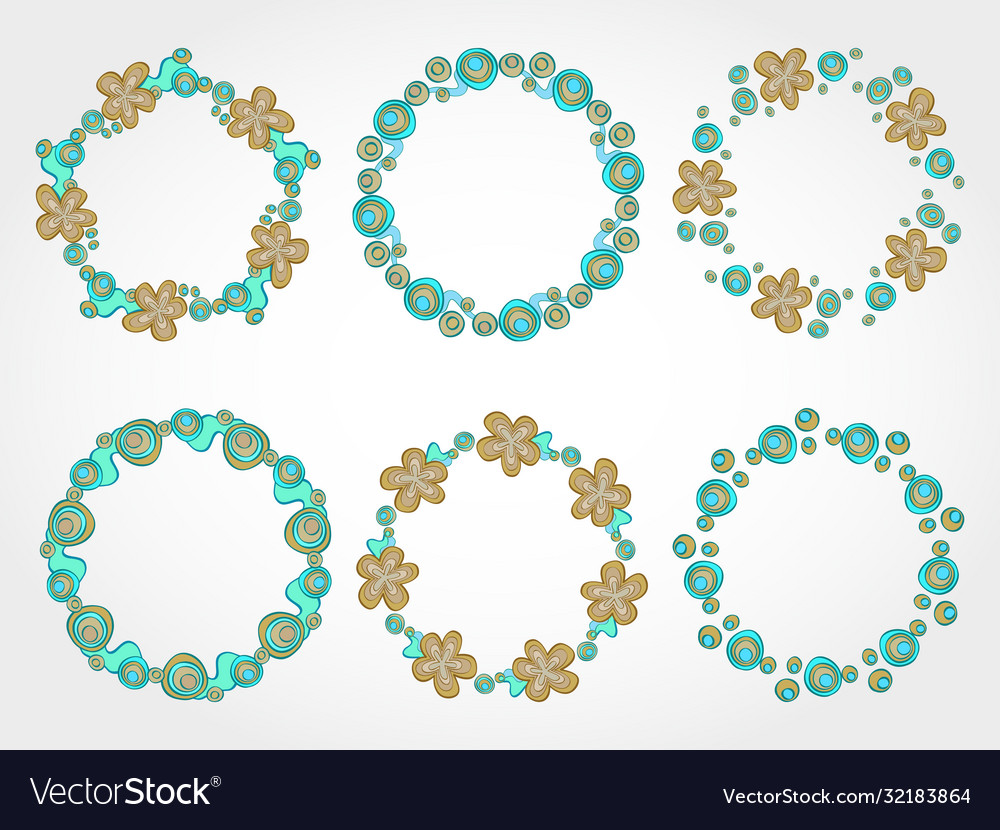 Set floral round frames for your design