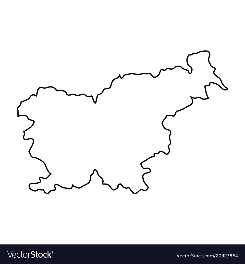 Slovenia map of black contour curves of Royalty Free Vector