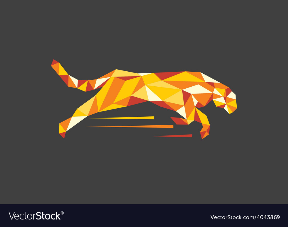 Animal tiger abstract triangle logo Royalty Free Vector Animal tiger abstract triangle logo Royalty Free Vector