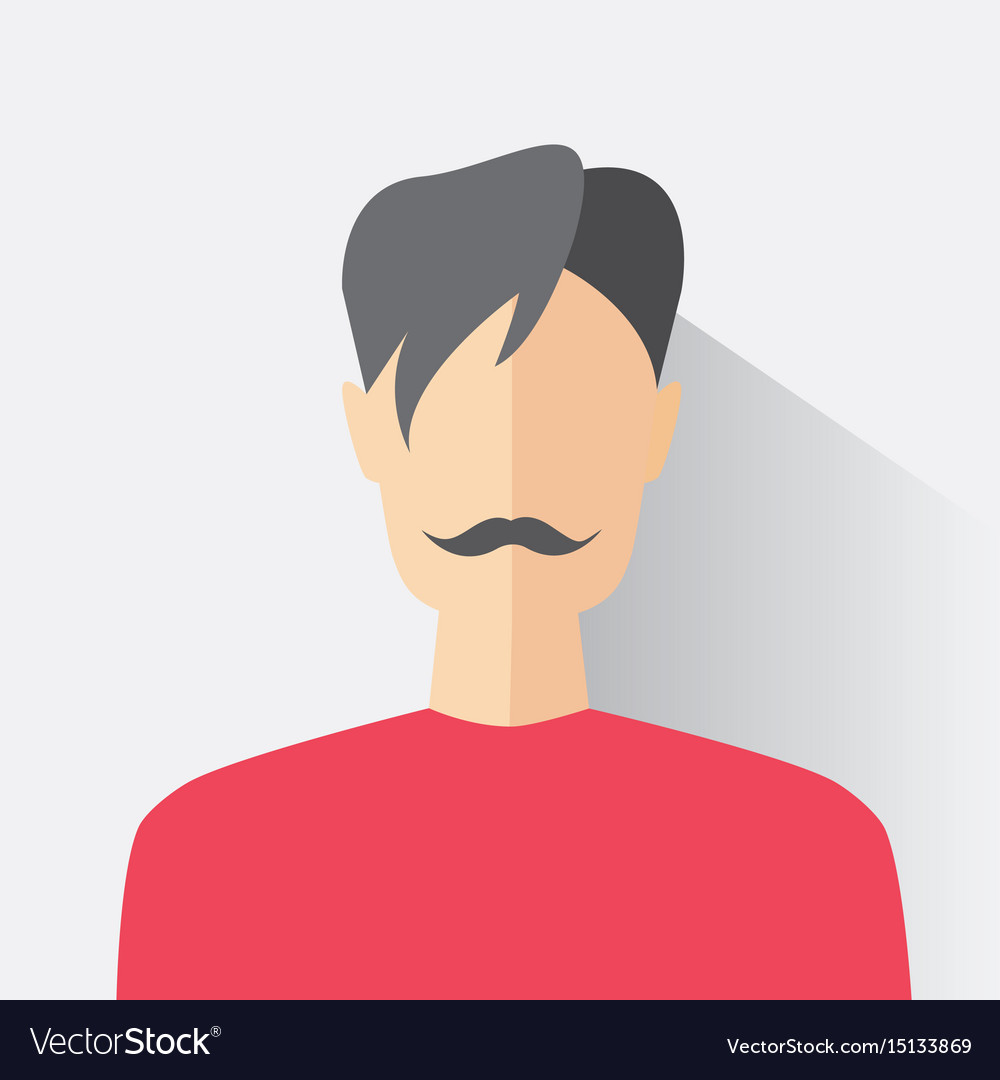 Avatar man in modern flat design