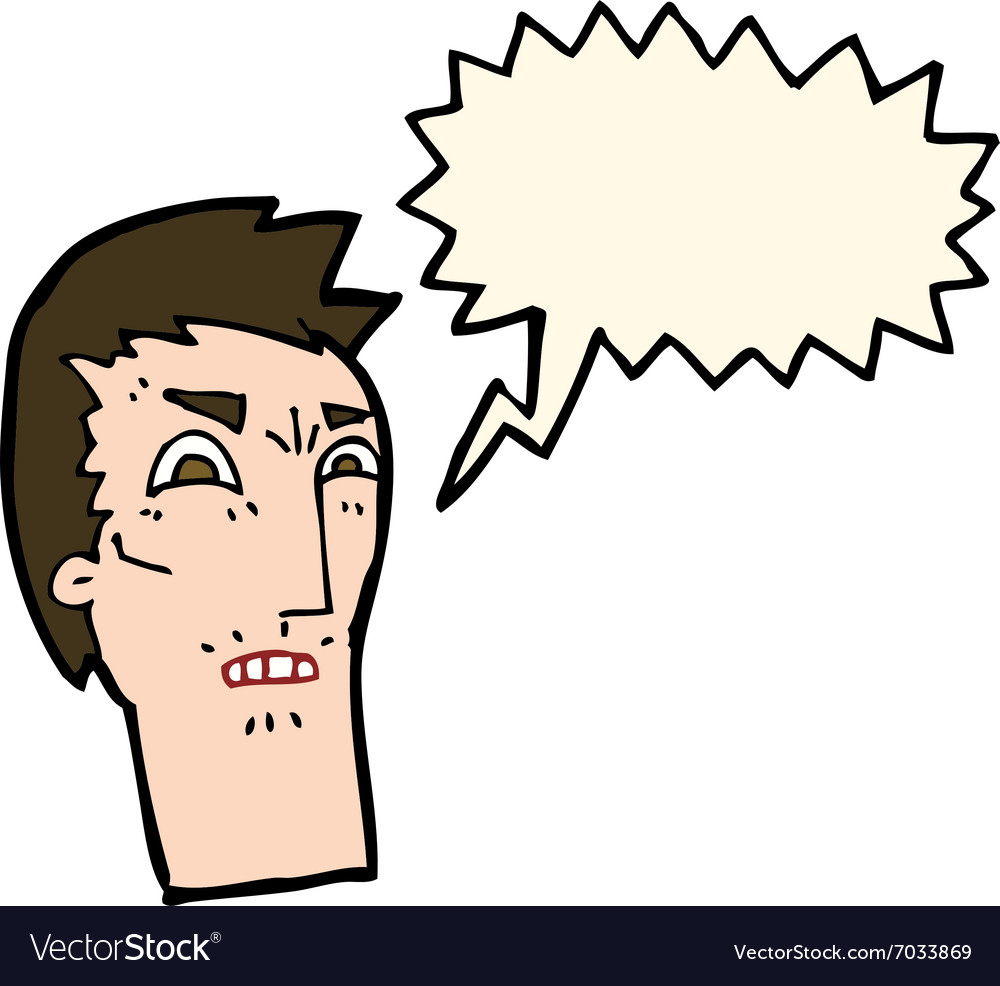 Cartoon angry face with speech bubble Royalty Free Vector