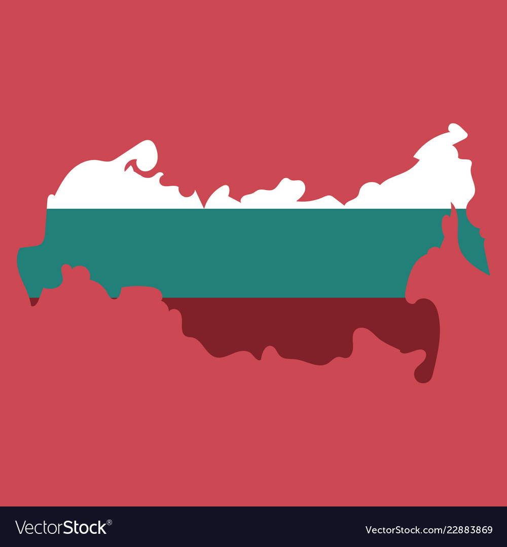 Russia map with flag Royalty Free Vector Image