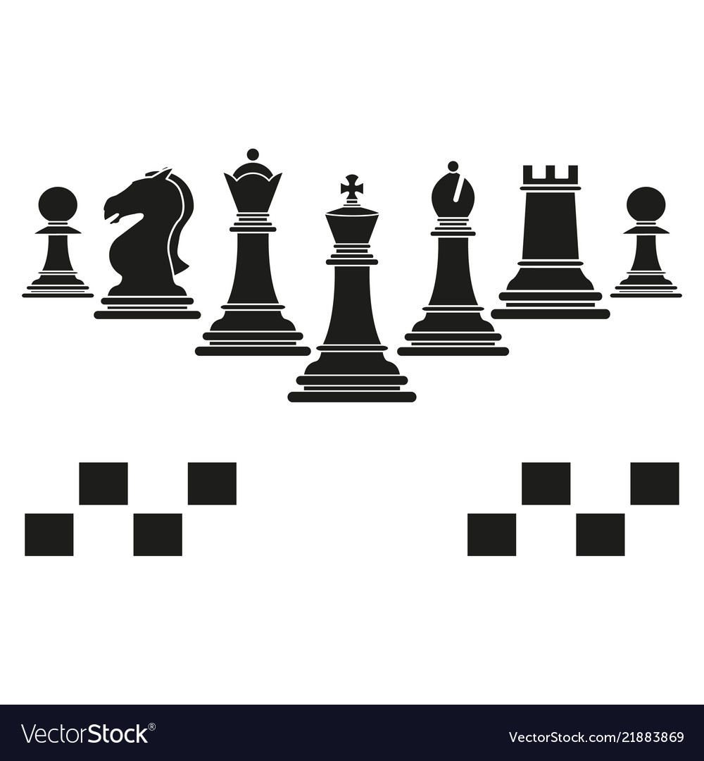 Set of chess club play icons black Royalty Free Vector Image