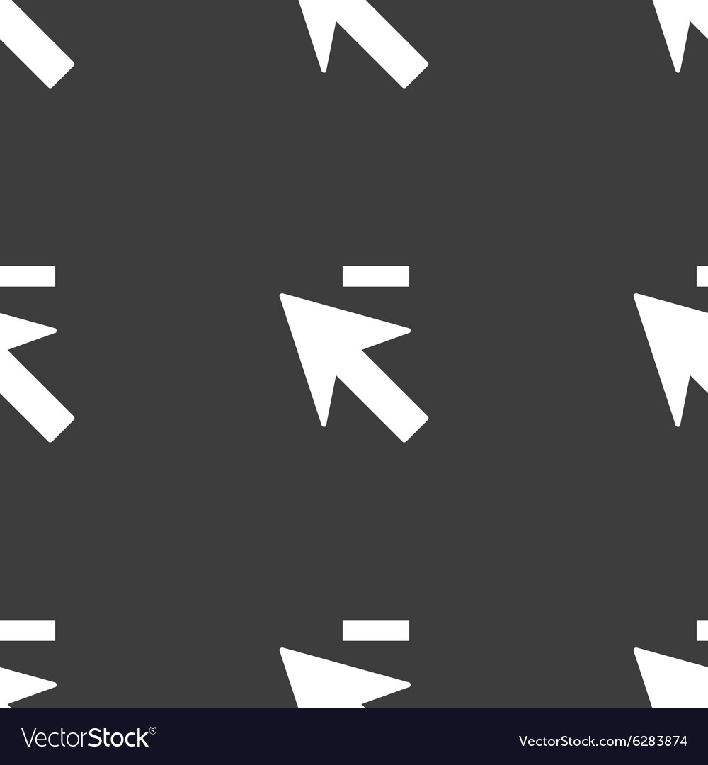 Cursor arrow minus icon sign seamless pattern