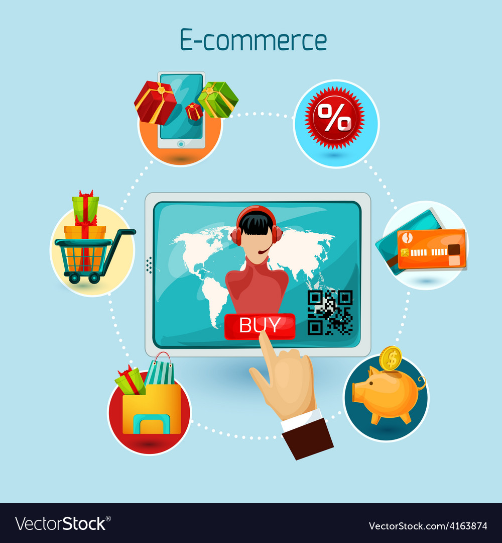 E commerce concept royalty free vector image vectorstock