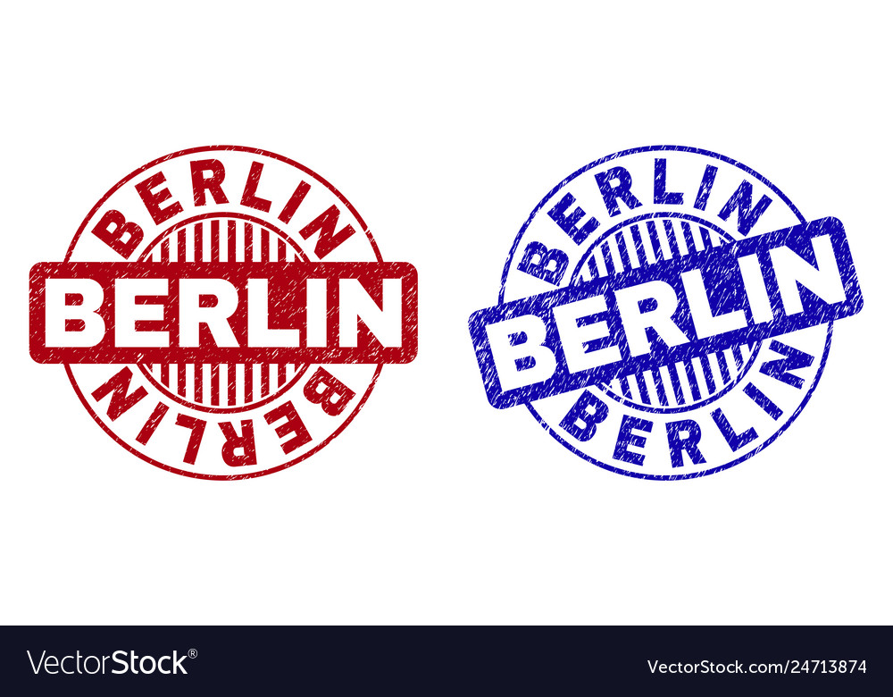 Grunge berlin textured round watermarks