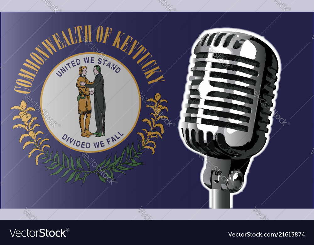 Kentucky flag and microphone