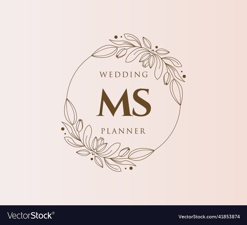 Ms initials letter wedding monogram logos Vector Image