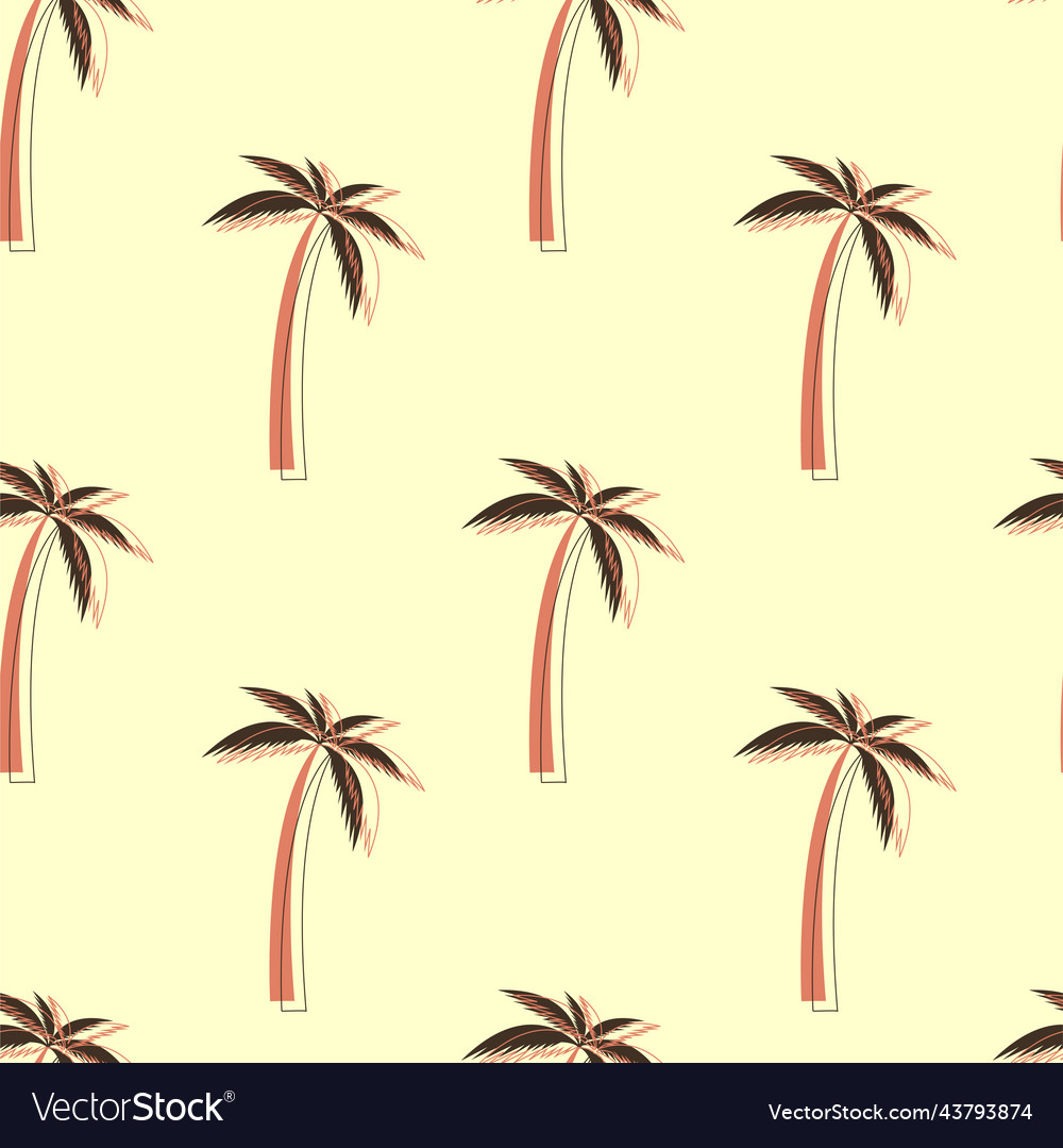 Palm tree yellow pattern Royalty Free Vector Image