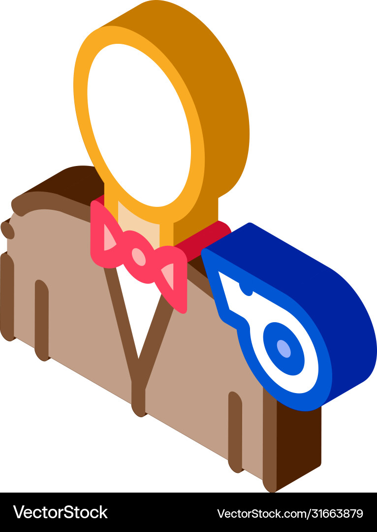 Boxing referee isometric icon Royalty Free Vector Image