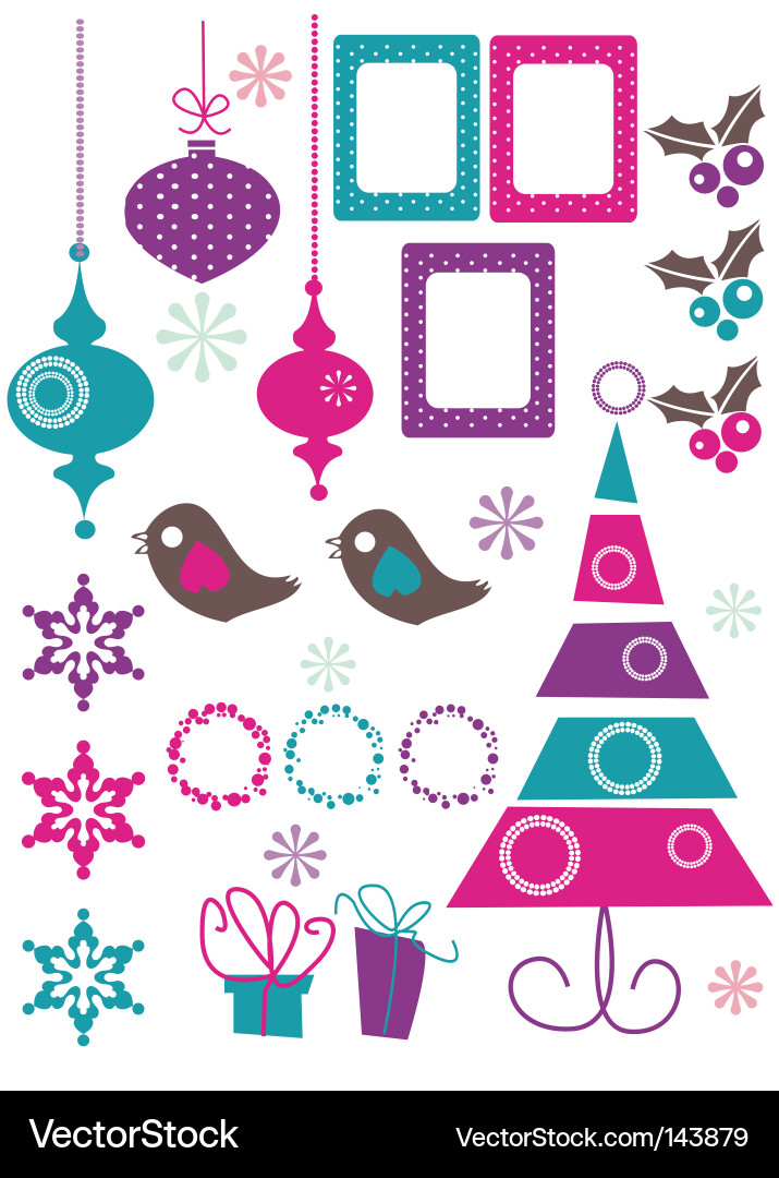 Christmas elements Royalty Free Vector Image - VectorStock