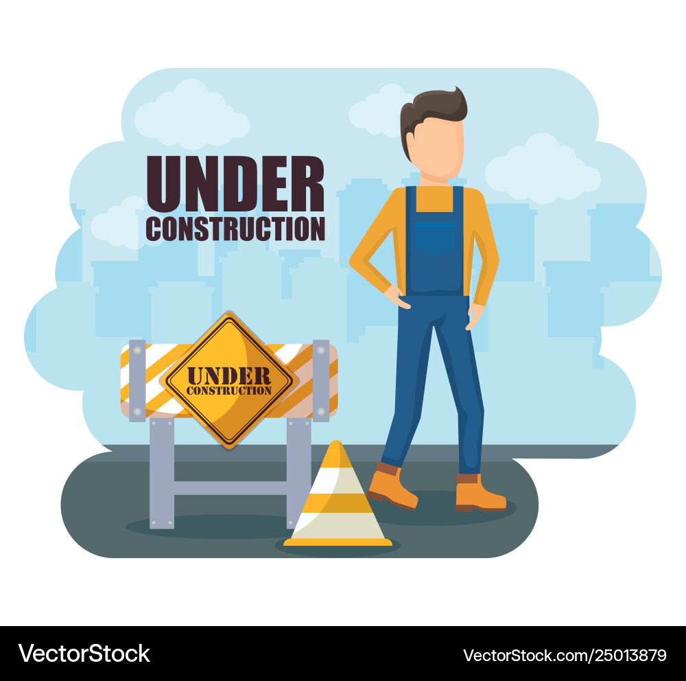 Construction worker avatar character Royalty Free Vector