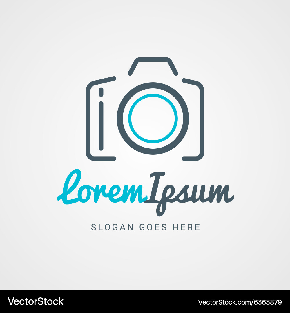 Logo template thin line camera Royalty Free Vector Image