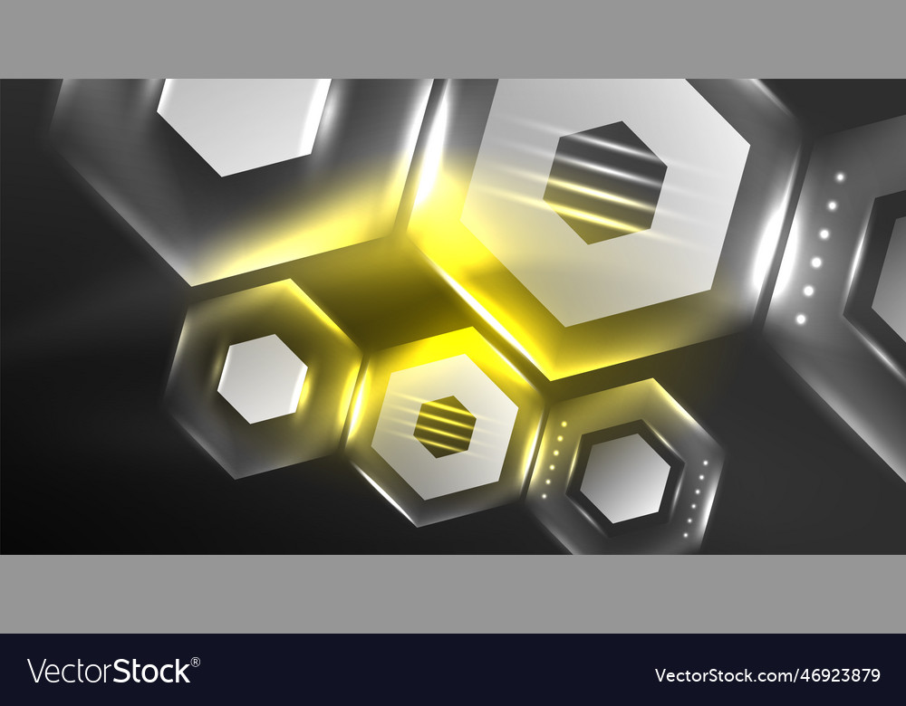 Neon hexagon background hi-tech design