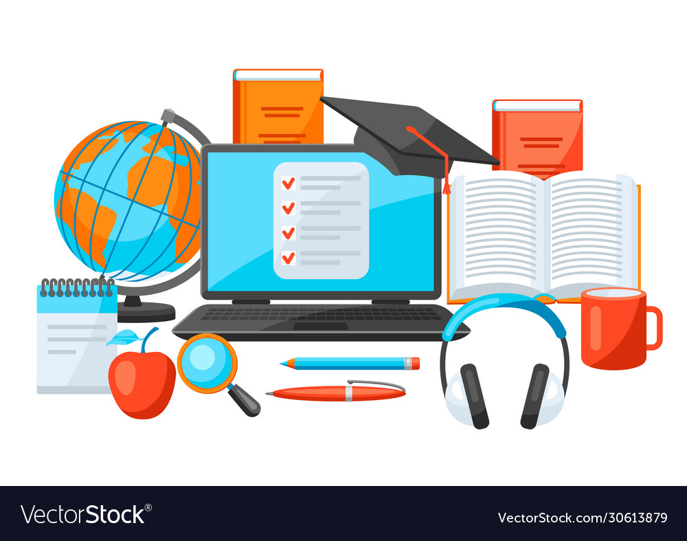 Online studying at home concept distance