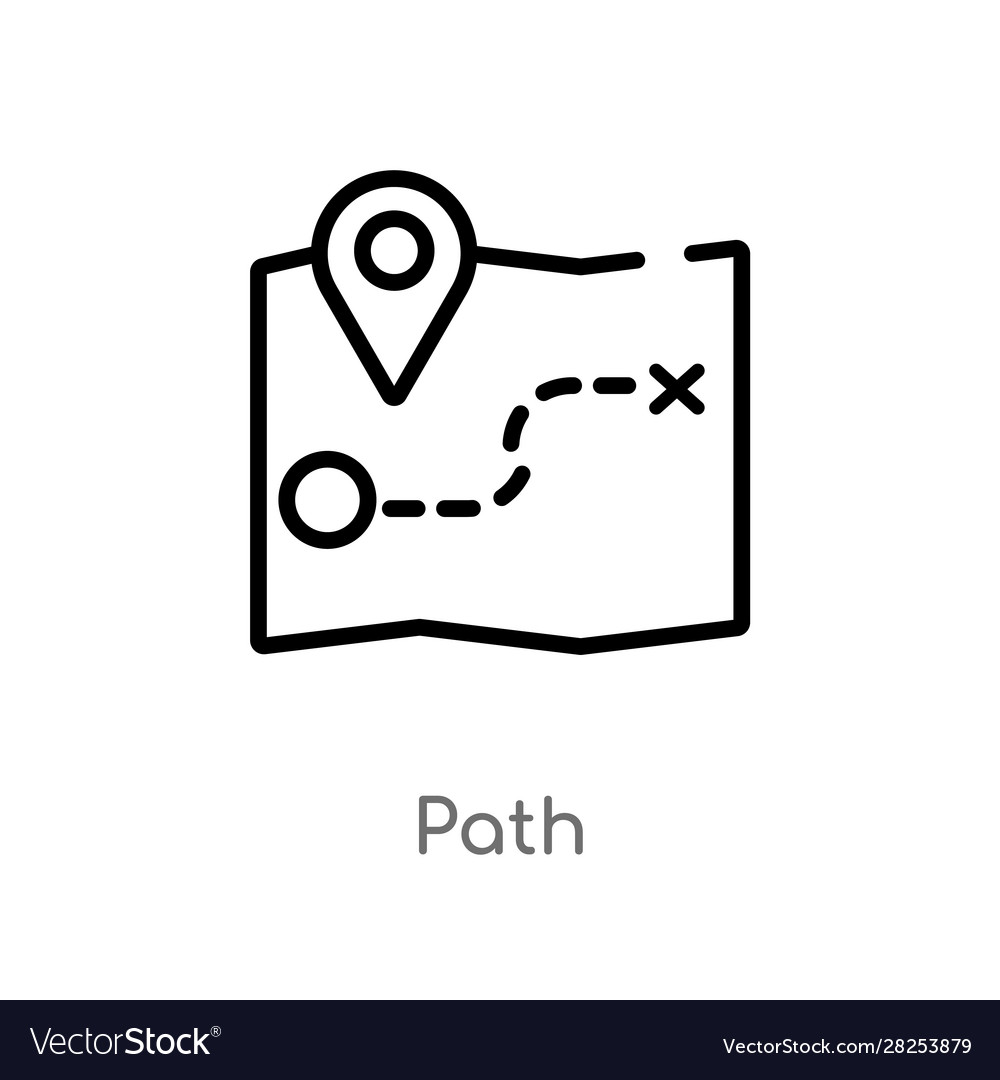 Outline path icon isolated black simple line Vector Image