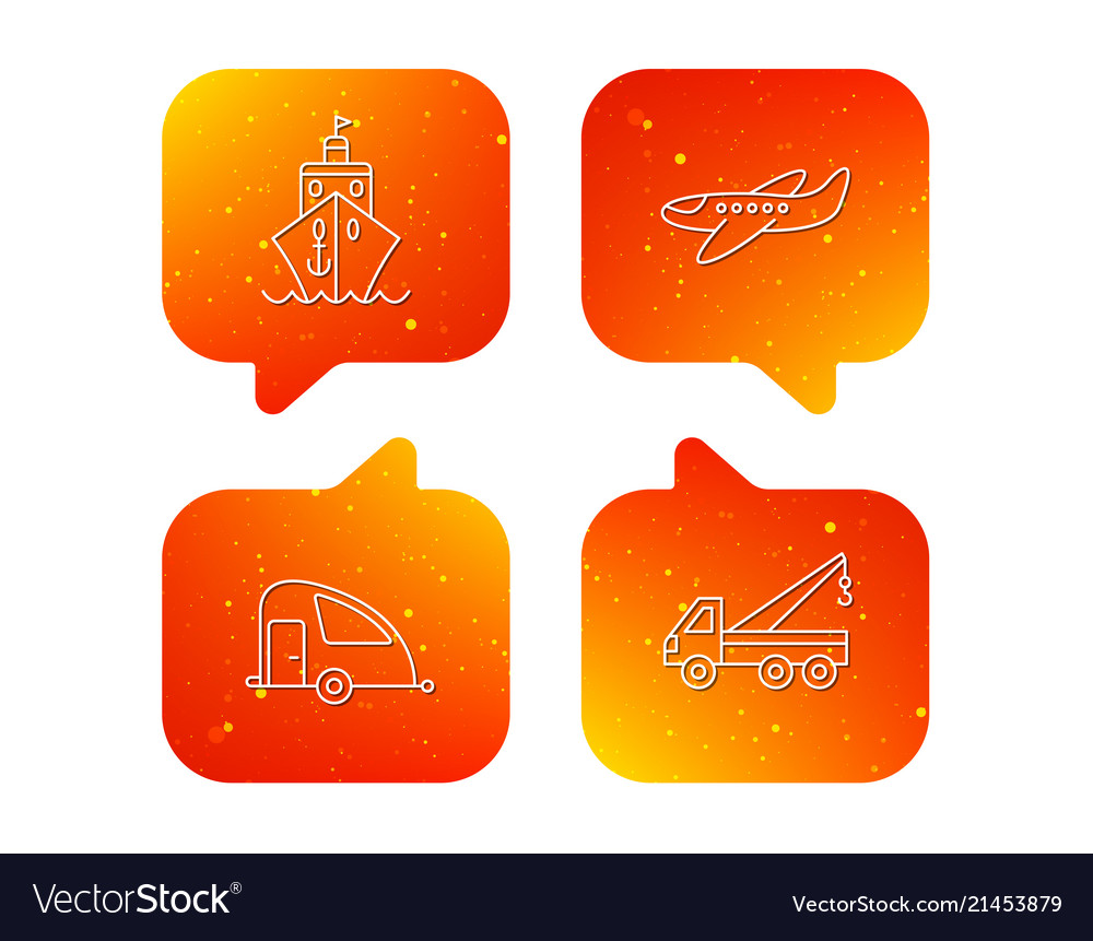 Transport Icons Kreuzfahrt Flugzeug Zeichen