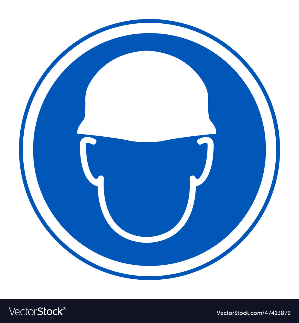 Wear helmet sign symbol isolate on white Vector Image