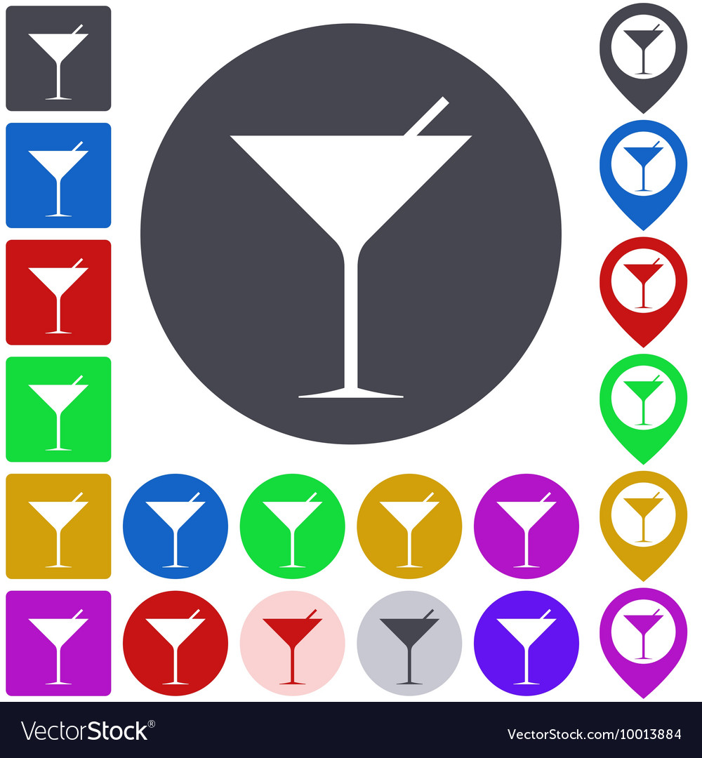 Cocktail Icon Set Royalty Free Vector Image Vectorstock