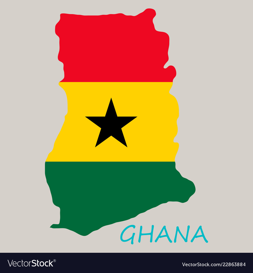 Flag map of ghana