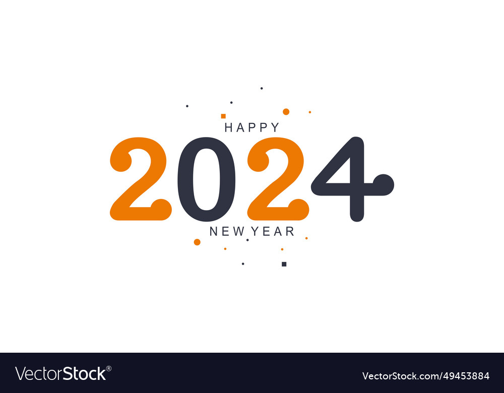 Happy new year 2024 celebration evening Royalty Free Vector