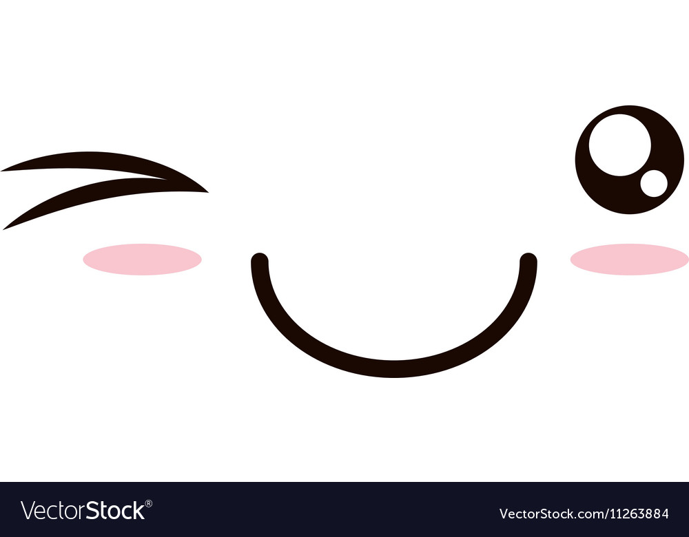 Kawaii face emoji isolierte Ikone