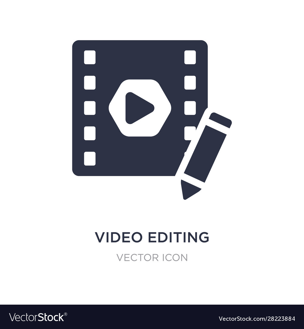 Video editing icon on white background simple Vector Image