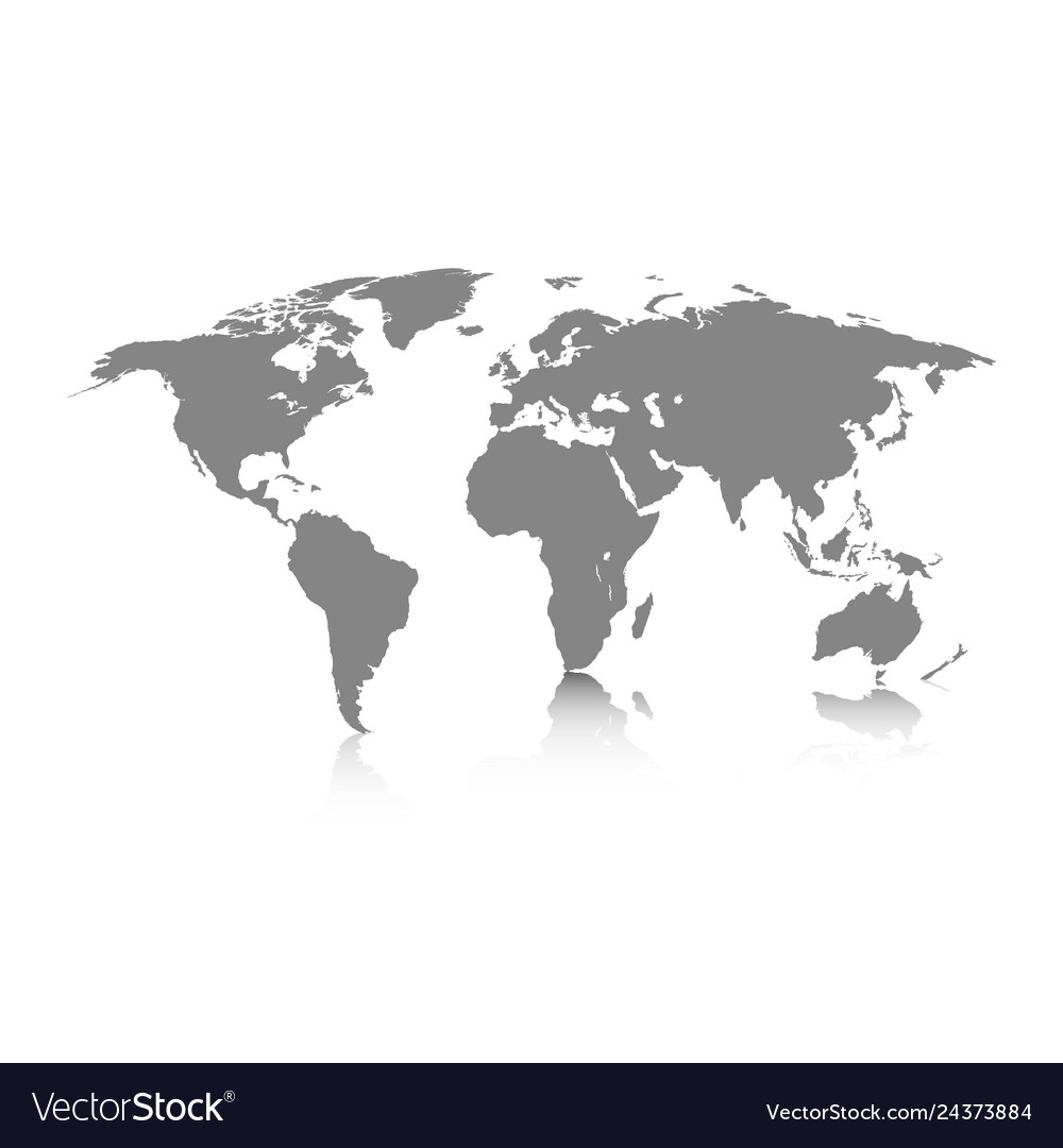 World map grey colored on a white background Vector Image