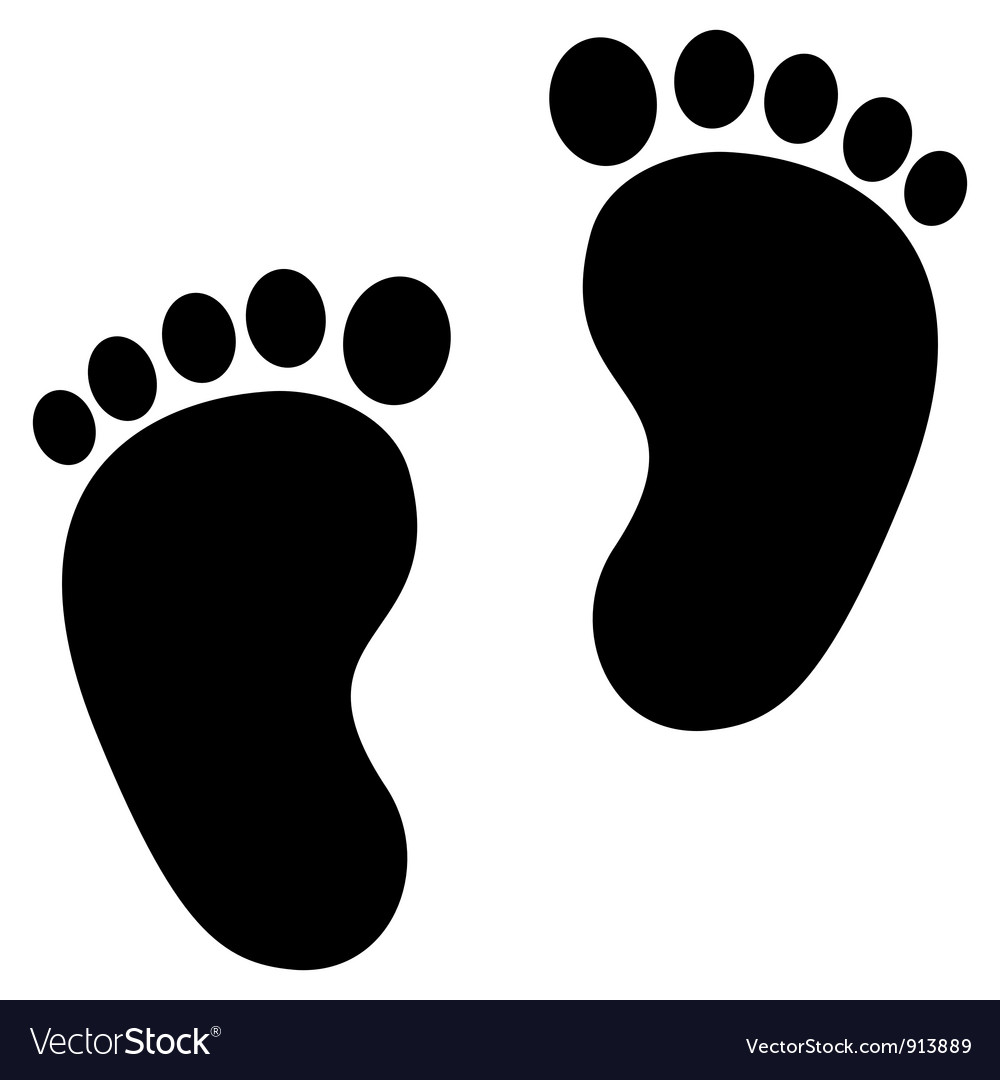 Baby feet clean black icon Royalty Free Vector Image