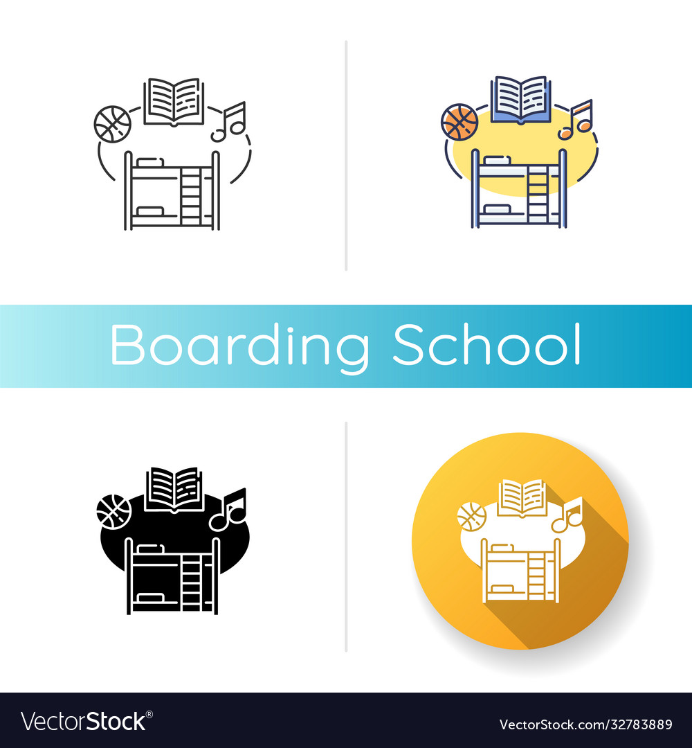 Boarding school icon Royalty Free Vector Image