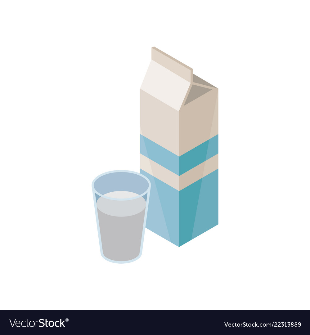 Cardboard package and glass natural milk