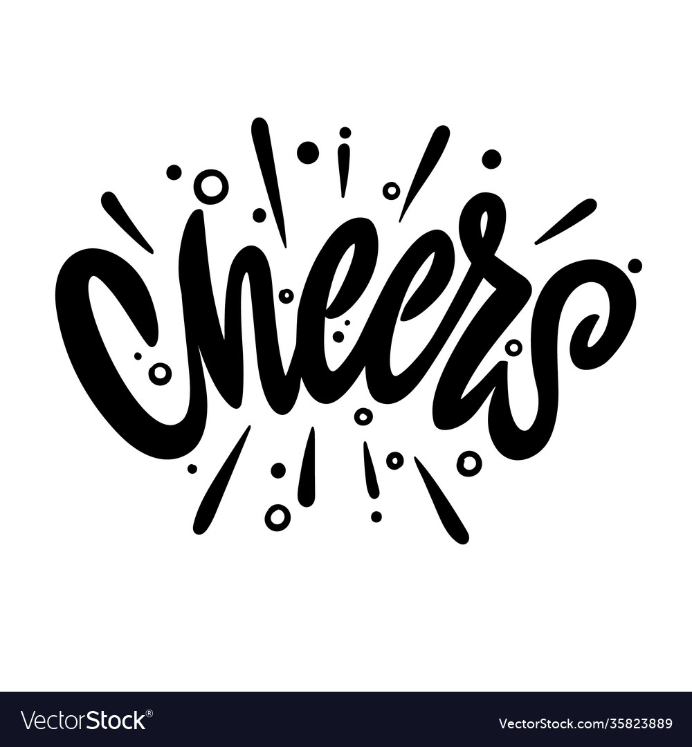 Cheers hand lettering text design template for Vector Image