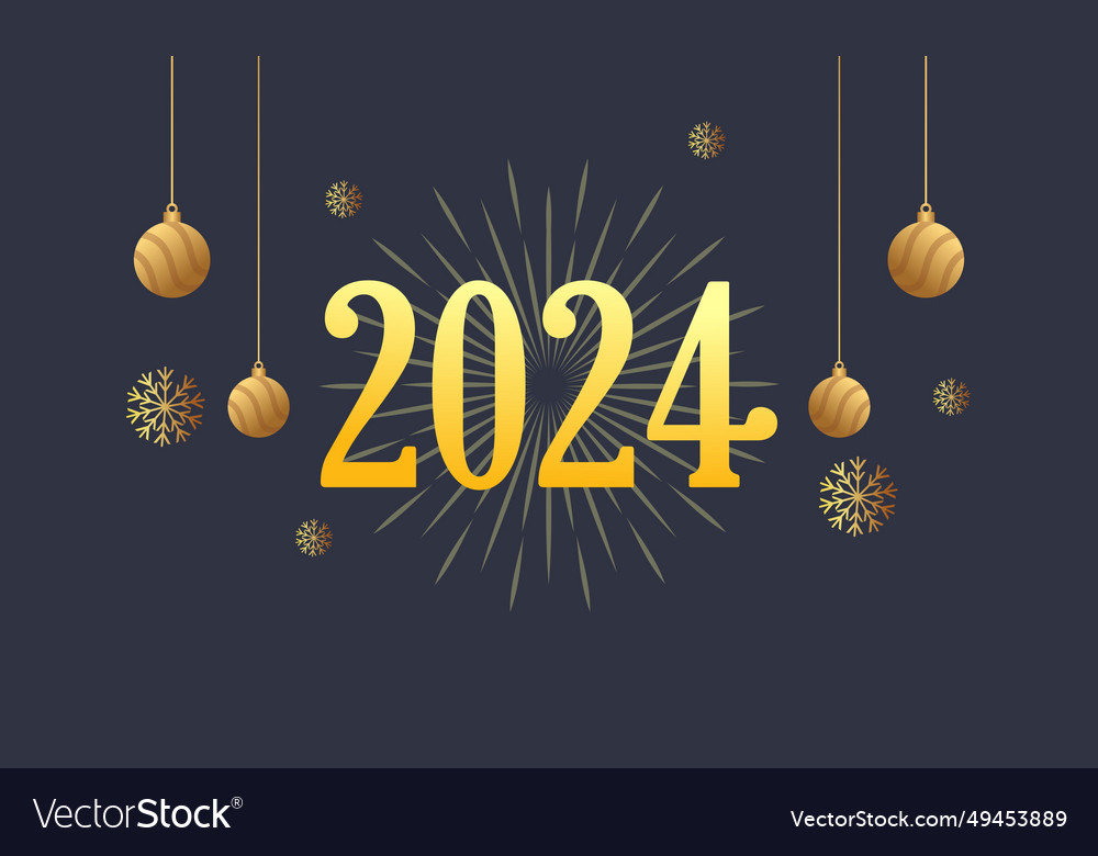 Happy new year 2024 celebration evening Royalty Free Vector