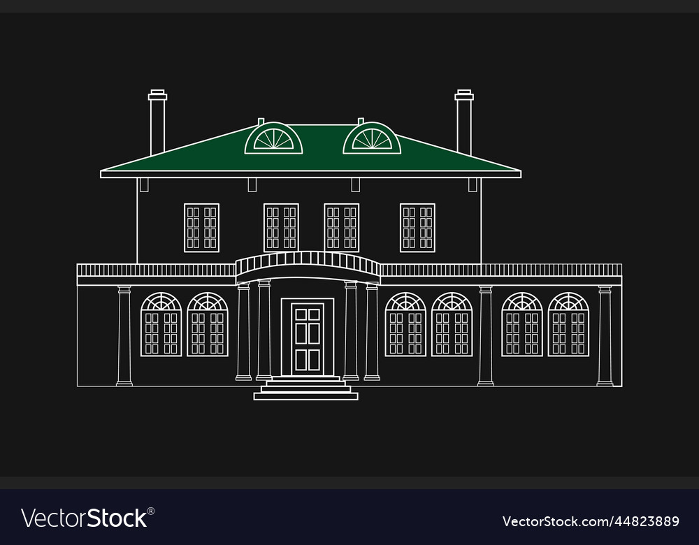 Historicla building line art modern