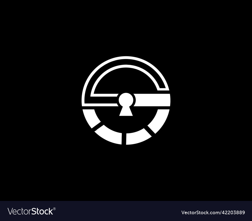 Letter s and ss circle security logo design