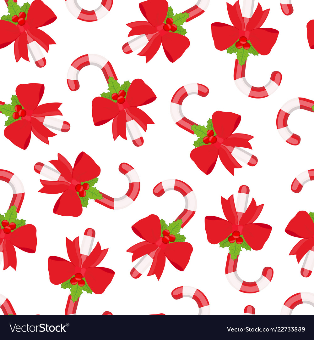 Seamless pattern of christmas sugar cane