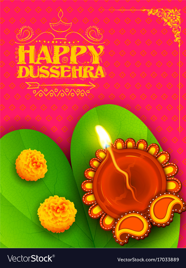 Sona patta for wishing happy dussehra Royalty Free Vector