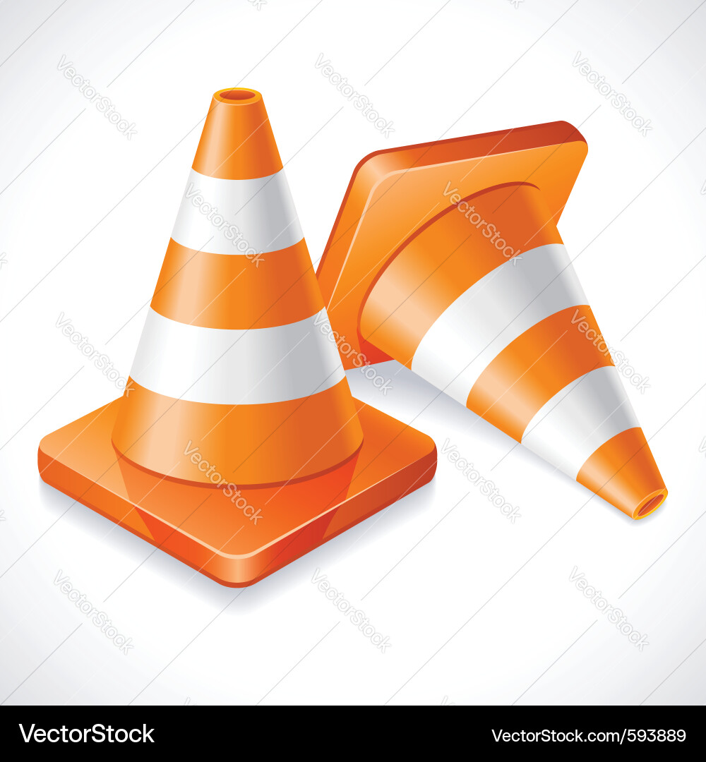 Traffic cones Royalty Free Vector Image - VectorStock