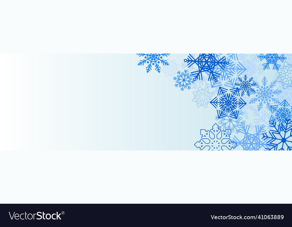 Winter christmas banner with snowflakes merry