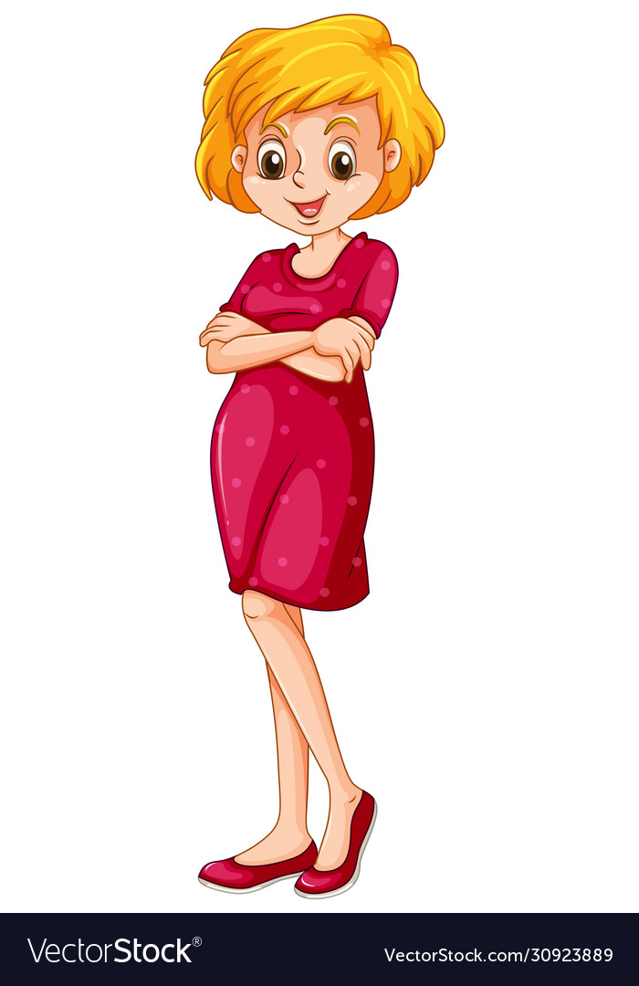 Woman standing on white background Royalty Free Vector Image