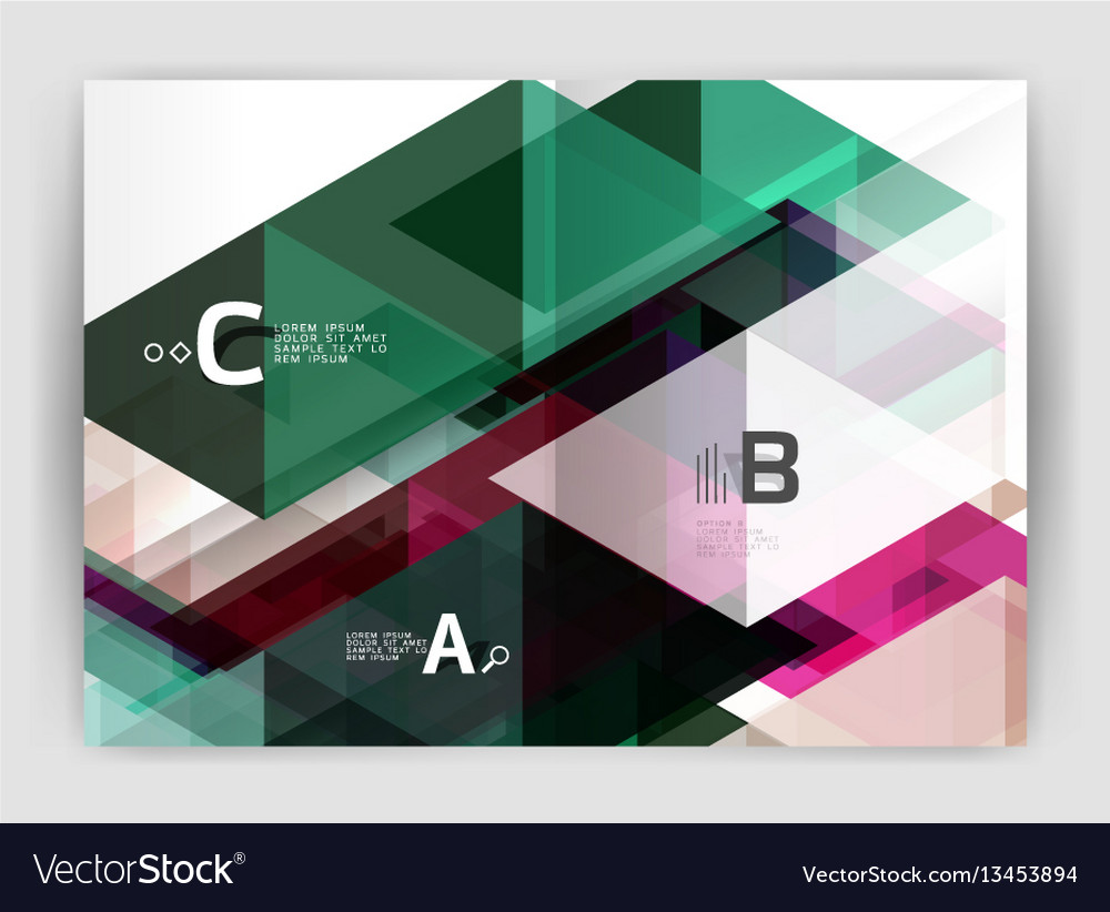 Abstract background with color triangles annual