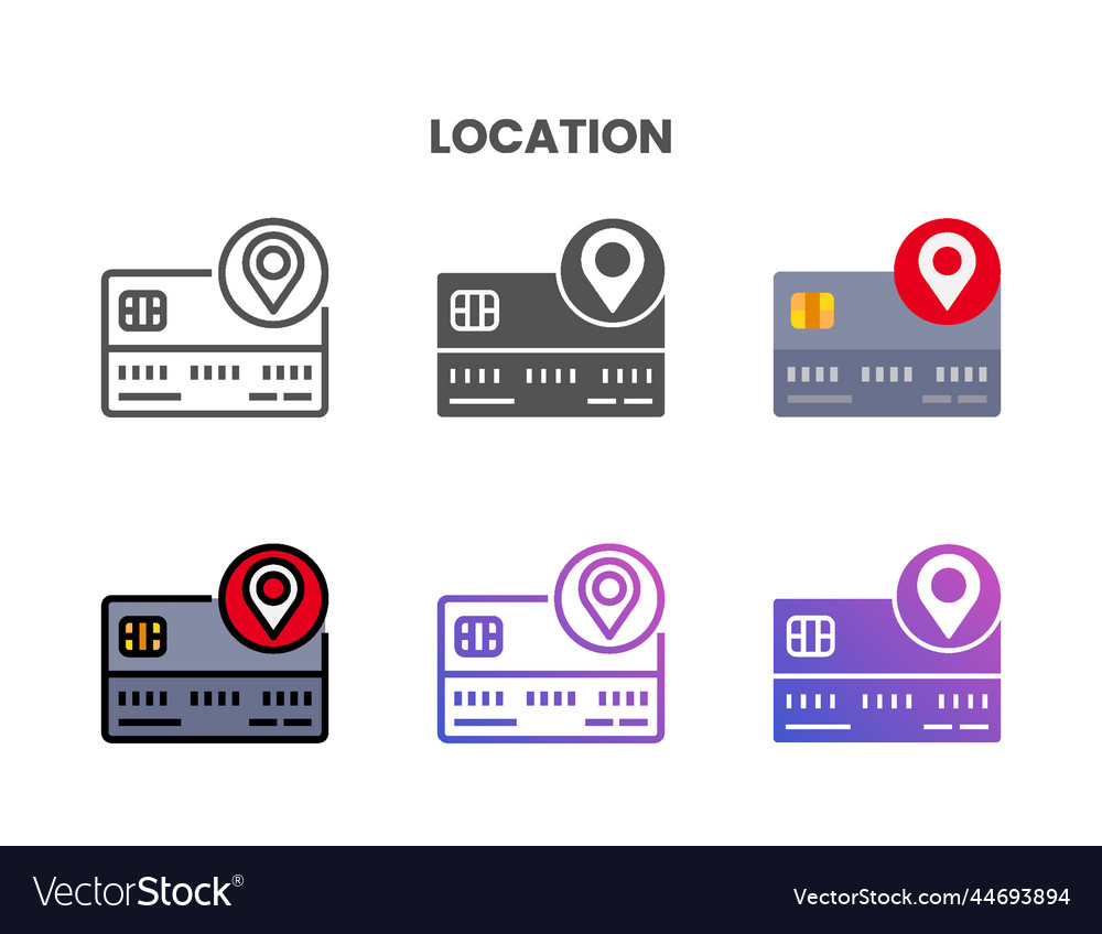 Kreditkarten-Standort-Symbol mit unterschiedlichem Stil