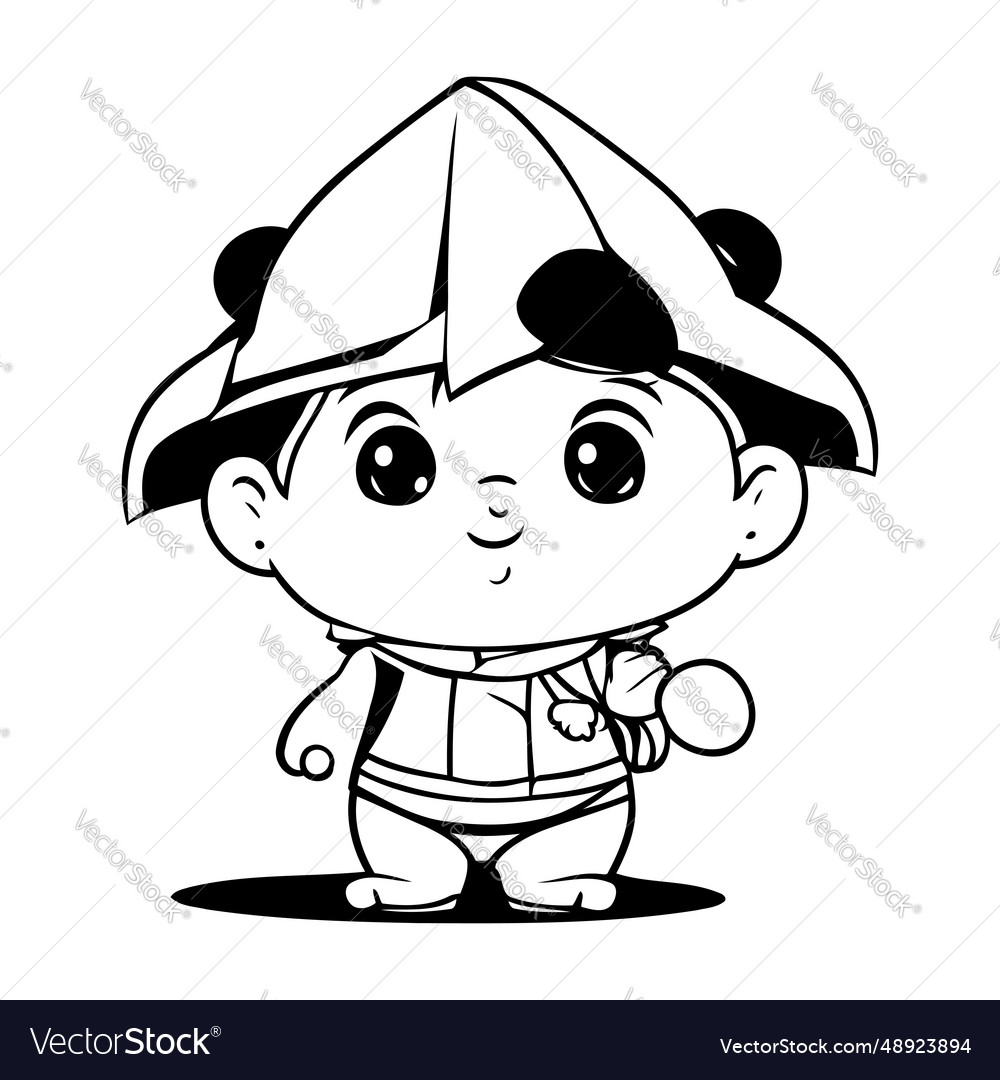 Cute little pirate boy cartoon mascot character