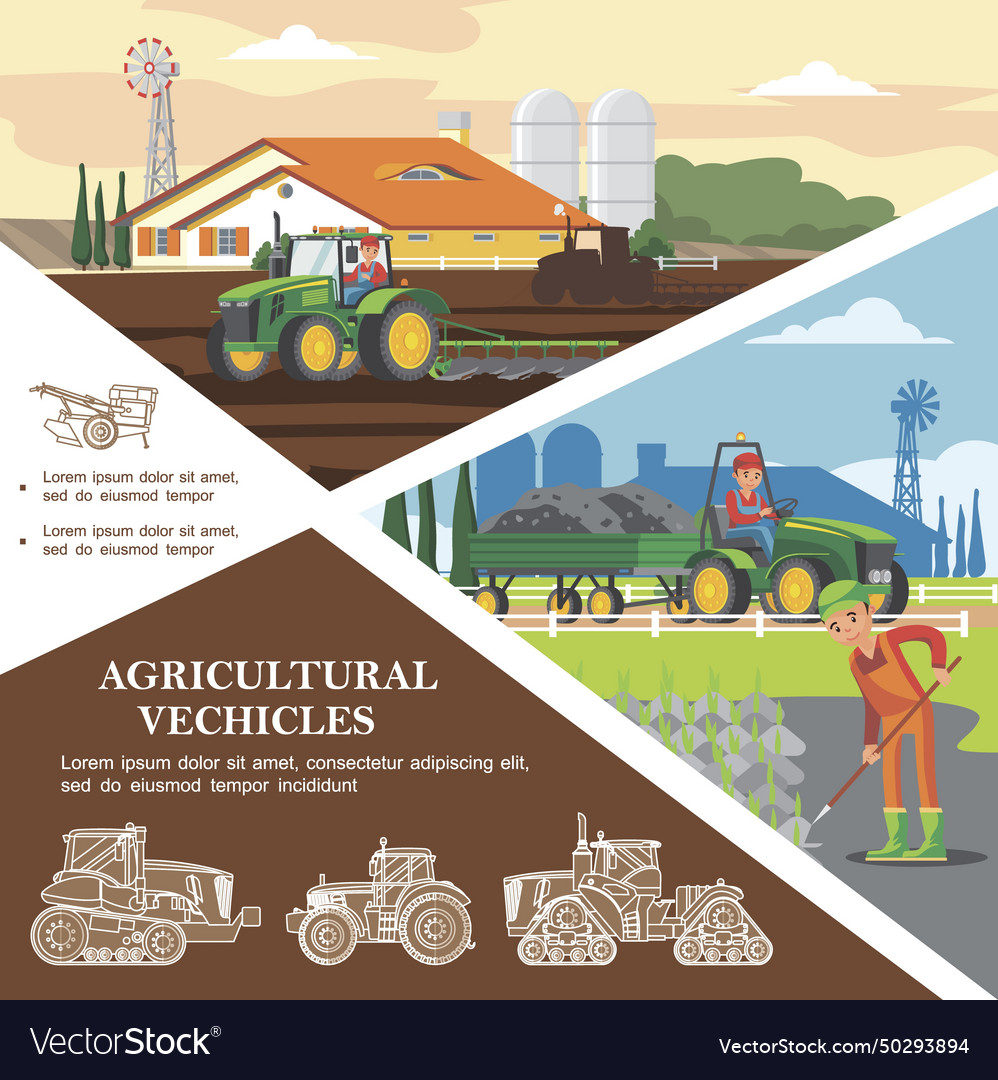 Flat farming colorful template