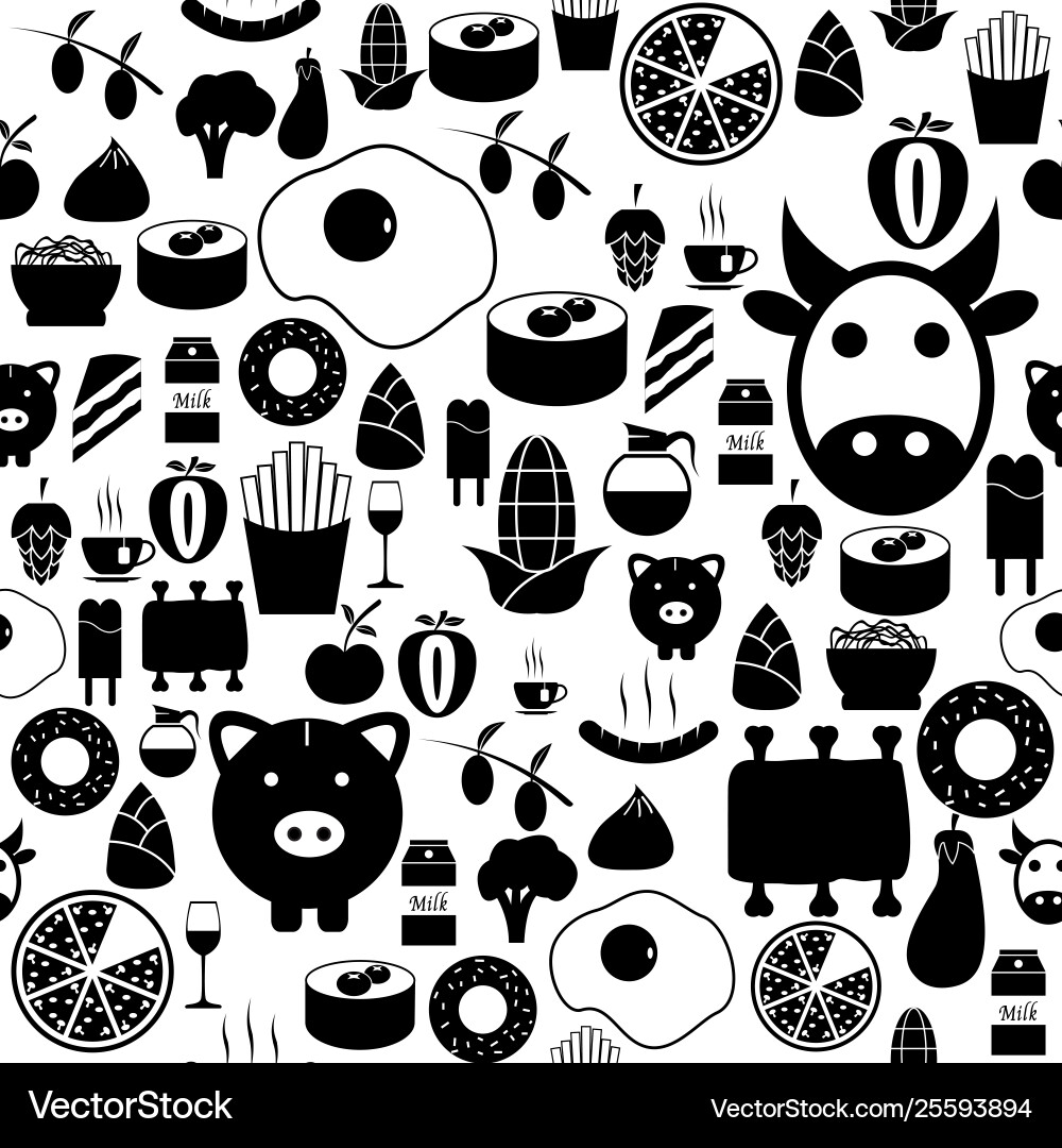 Food seamless pattern background icon Royalty Free Vector