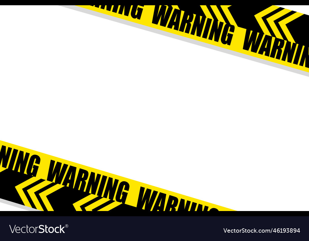 Frame yellow and black tape border line ribbon Vector Image