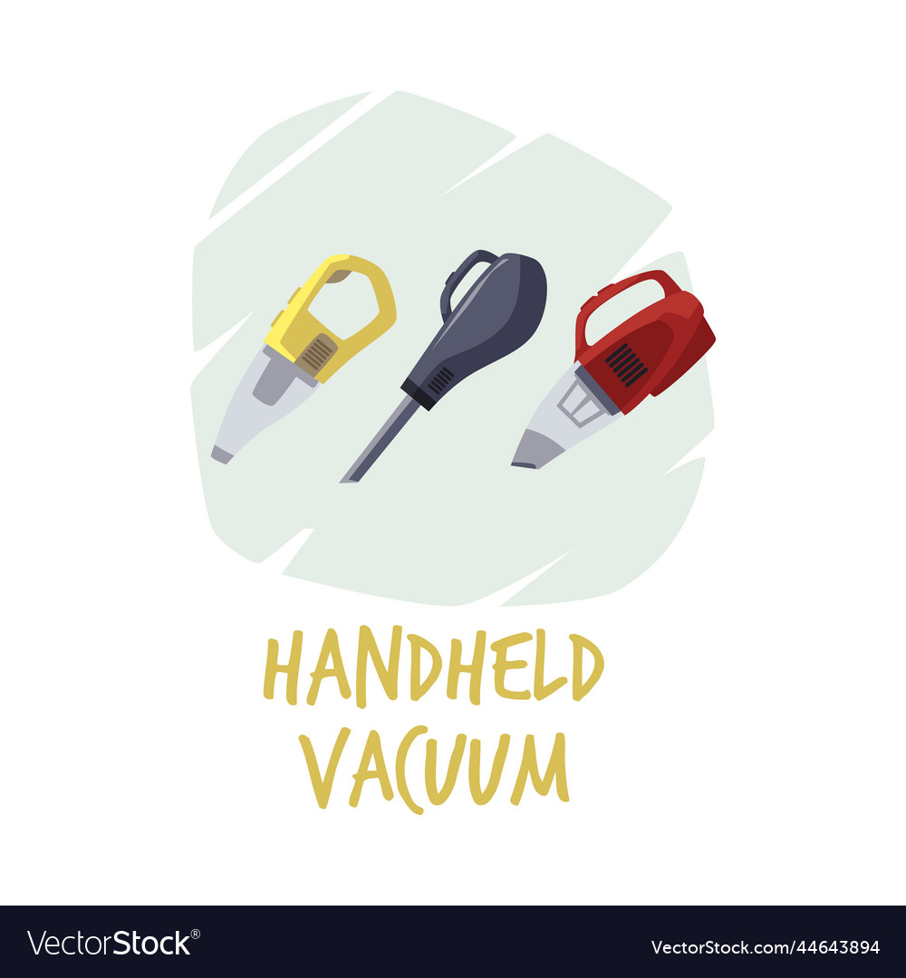 Handheld vacuum cleaner poster with text - flat