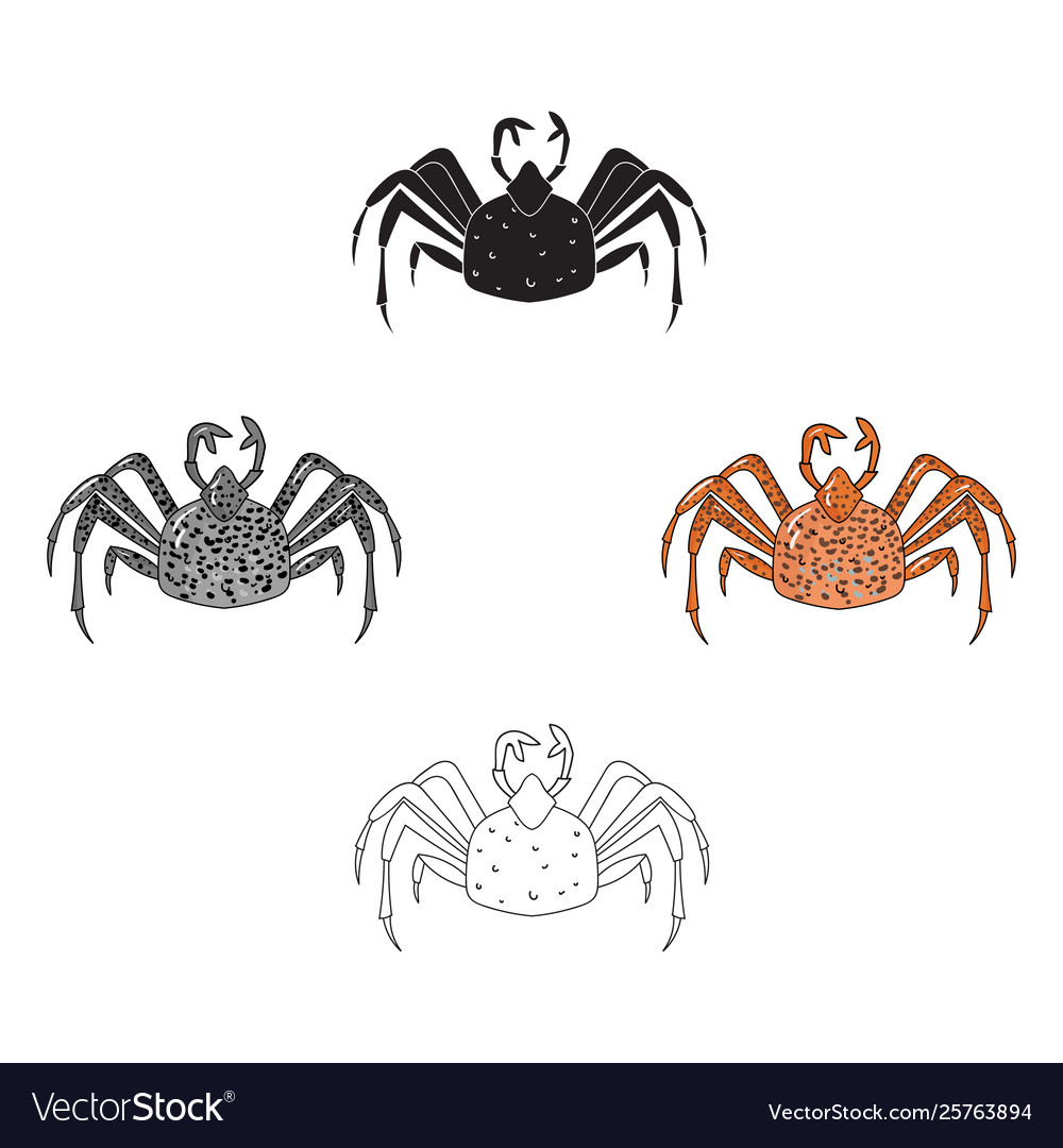 King crab icon in cartoonblack style isolated Vector Image