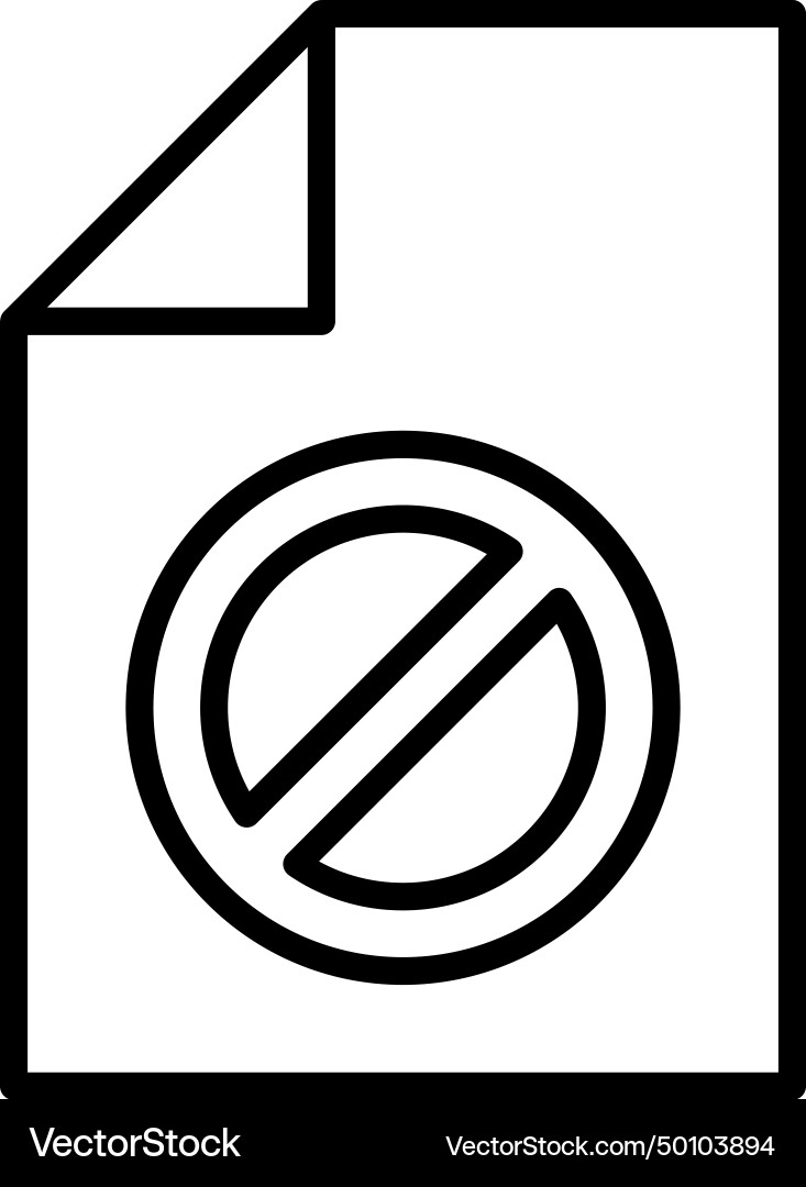 Prohibited documents performance business icon Vector Image
